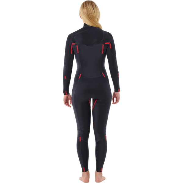 2025 Rip Curl Dames Dawn Patrol Pro 4/3mm Borst Ritssluiting Wetsuit 16VWFS - Charcoal